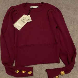 Zara fuschia fitted sweater